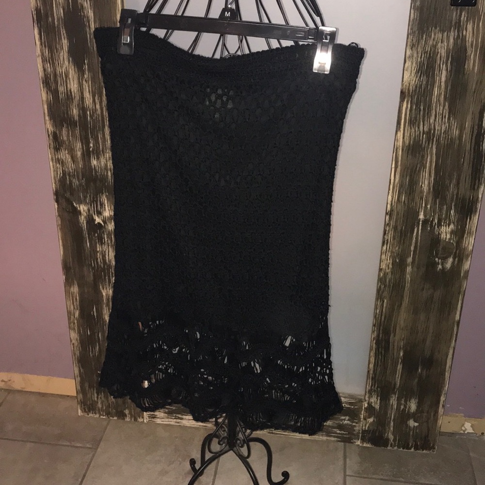 Black crochet skirt